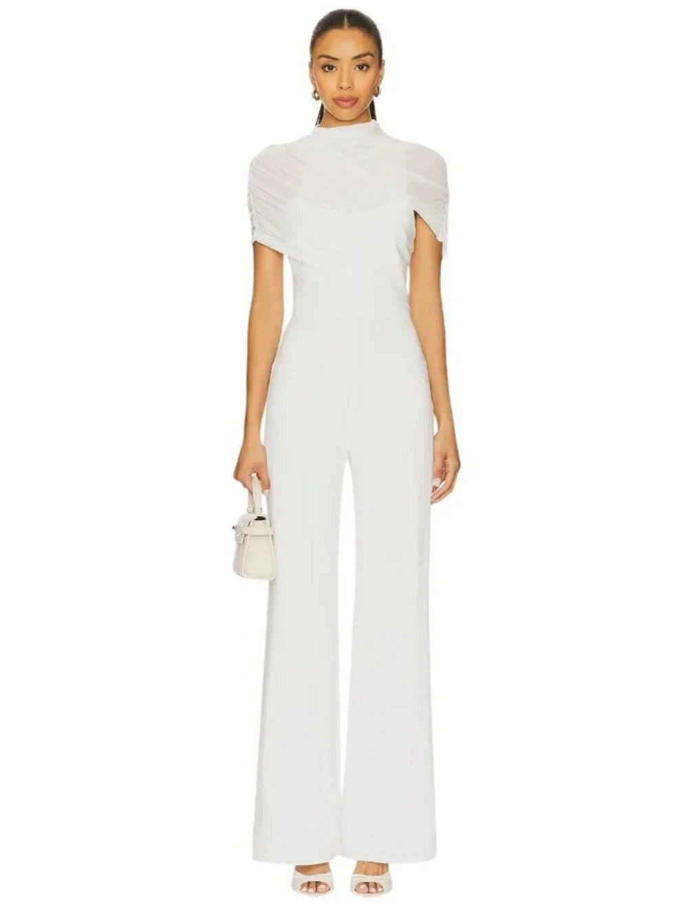Amanda Uprichard x REVOLVE Evianna Jumpsuit in Ivory Large Womens Pants Suit Out